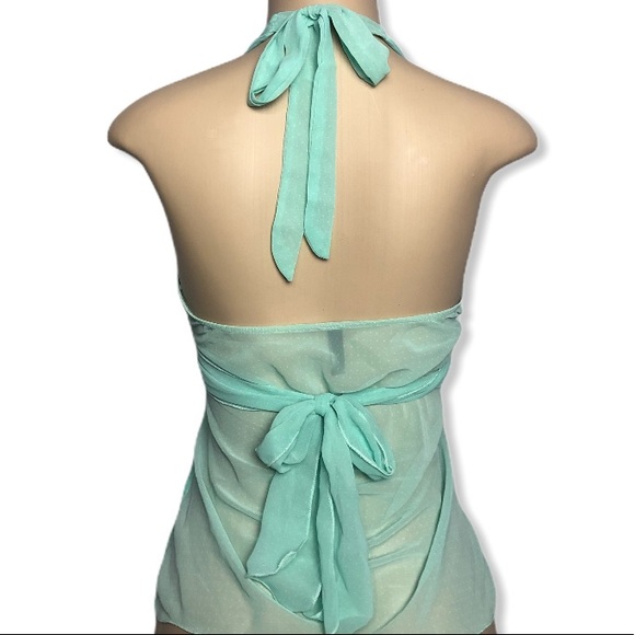 Zio Seagreen/Aqua White Polka Dot Halter - Picture 3 of 9